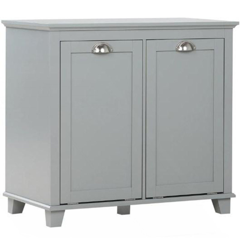 Bathroom Storage Cabinet, Dual Tilt Out Laundry Hamper Cabinet