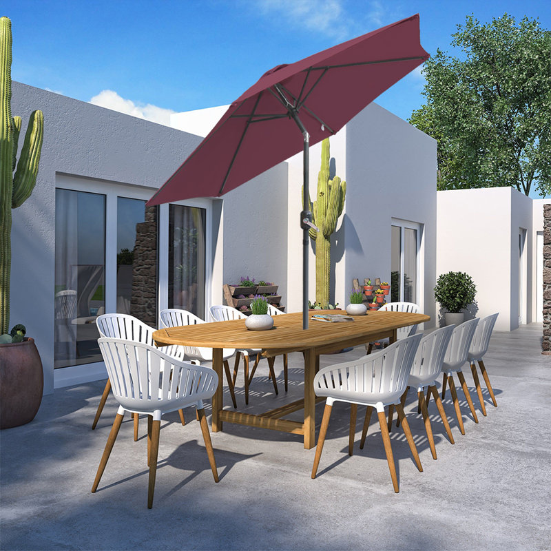 Angalina Traditional Parasol, Wine Red, 220cm H x 250cm W x 250cm D