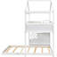 Lit superposé simple au-dessus d'un lit double blanc avec rangement efficace et tableau noir inspirant-1814119450