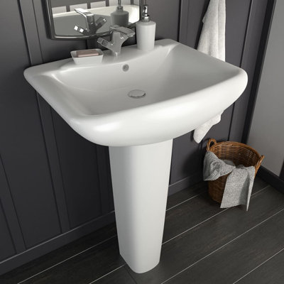 Belfry Bathroom Hambly 50mm L x 50mm W Ceramic Rectangular Sink with Overflow