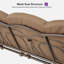 3-seat Large Porch Swing with Stand with Adjustable PVC Canopy and Cushions and Pillow Included, Beige-87500011