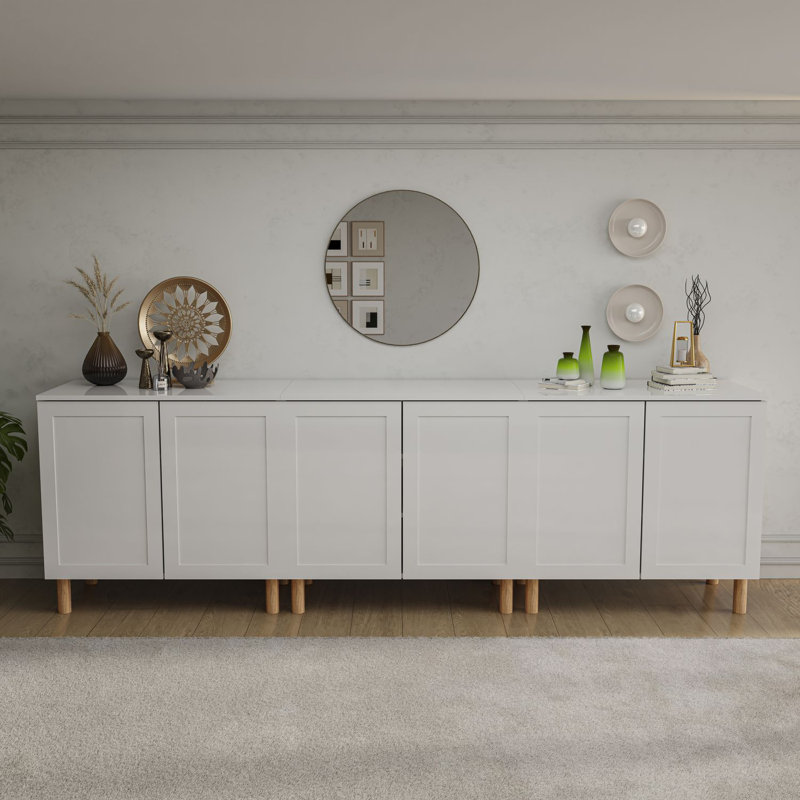 Buffet de 35 po de largeur Boli, Blanc, 105" Width