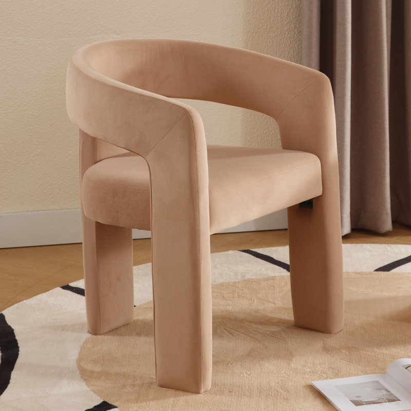 Chaise avec accoudoirs en fer Dalpat, Velours kaki