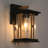 Modern 1-Light Glass Iron Outdoor Sconce Light Lantern Flush Mount Wall Sconce