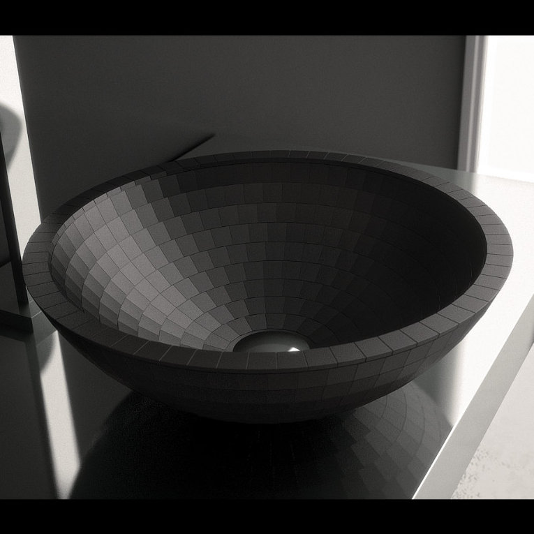 Maestro Bath 16.6'' Polymarble Circular Bathroom Sink, Black
