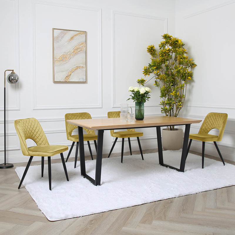 Asfand 4 - Person Dining Set, Olive Yellow