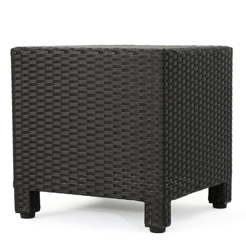 Table d'appoint - Table d'appoint durable, brun foncé, style cube, 17,6 po x 17,6 po x 17,6 po, sans assemblage pour une utilisation rapide, conception brune, 18 po x 18 po x 18 po, installation facile
