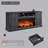 70 inch TV stand with grooved fireplace, adjustable and equipped with drawers, featuring overheat safety protection device-1045914894