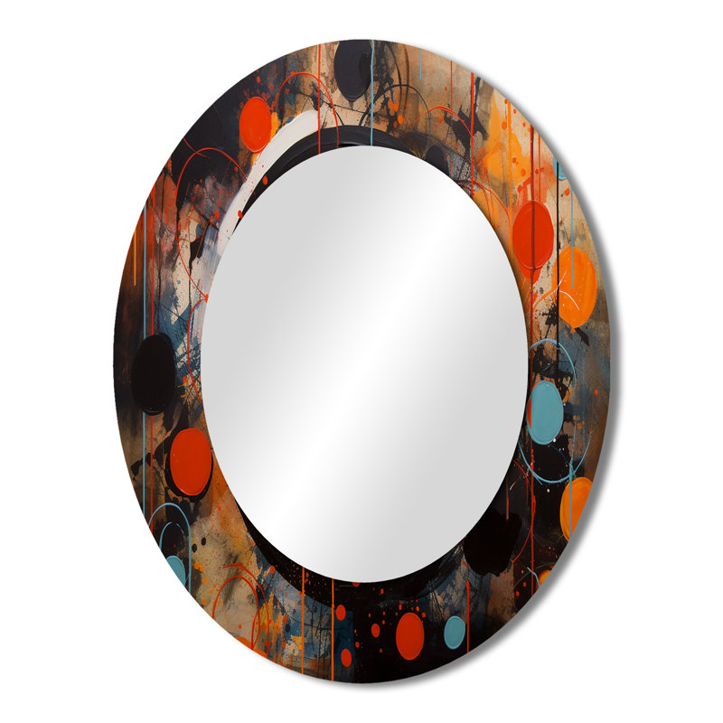 Fascinating Abstract Shapes II - Miroir mural ovale moderne, 43 po x 33 po