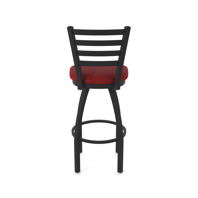 Tabouret pivotant Jackie, Noir froissé, Tabouret de comptoir (siège d'une hauteur de 25 p, Tissu - rubis graphique