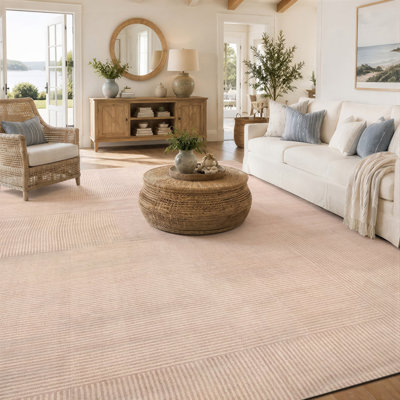 Tapis crème antidérapant Linear Block