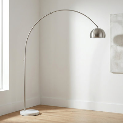 85" Tall Metal Floor Lamp with White Marble Base, Arch design