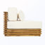 Chaise longue d'extérieur en bois avec coussins