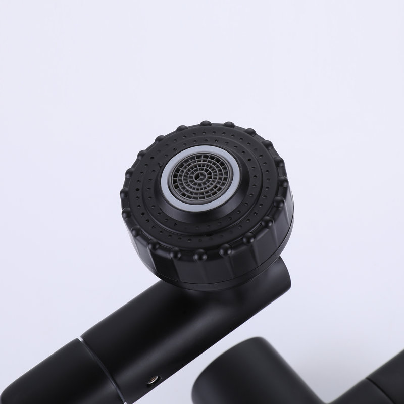 Robinet de meuble-lavabo rotatif en laiton à 1 trou, réglable en hauteur avec robinet à poignée simple et 2 modes de sortie d'eau