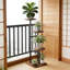 Support à plantes à 3 niveaux pour plantes d'intérieur, support à fleurs en coin rétro avec design multicouche pour le salon, tablette à plantes robuste à plusieurs niveaux pour plantes multiples