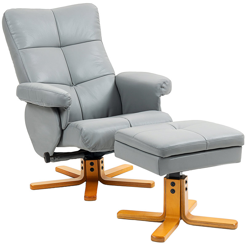 80cm Wide Swivel Standard Recliner, Light Grey