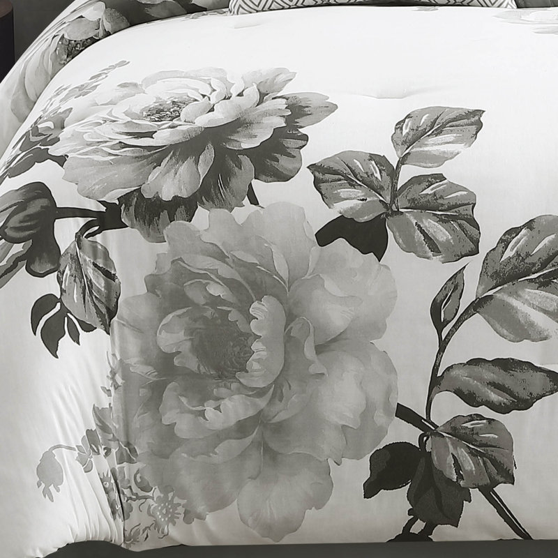 Ridgely Black and Gray Cotton Queen Comforter Set