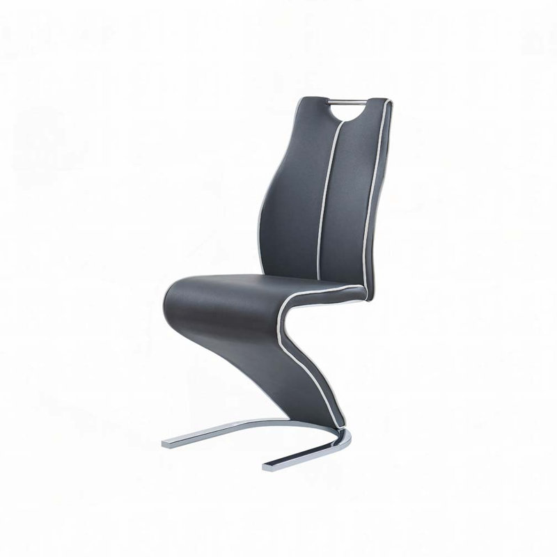Chaise de salle à manger en similicuir, Gris