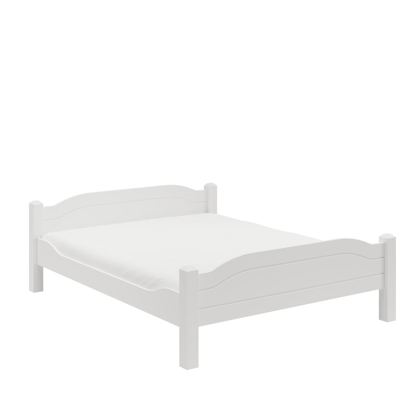Lemelle King (5') Bed, White , European Kingsize (180 x 200cm)