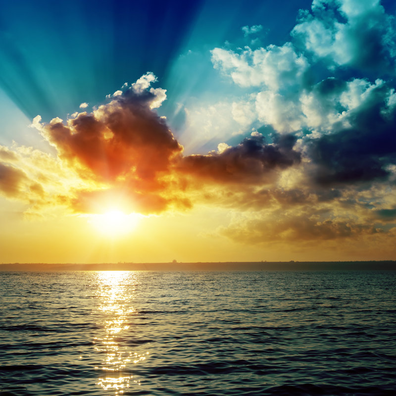 Dramatic Sunset - Photographie sur toile tendue, H 12 po x l 12 po