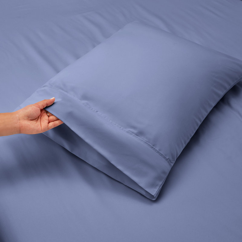 Ensemble de draps en micro-fibre, Bleu acier, Drap-housse pour lit simple TG