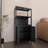 Black Bamboo Storage Cabinet, Separate Bathroom Cabinet With 2 Doors, Floor Cabinet Organizer For Living Room, Kitchen, Entrance-47253787-47253784