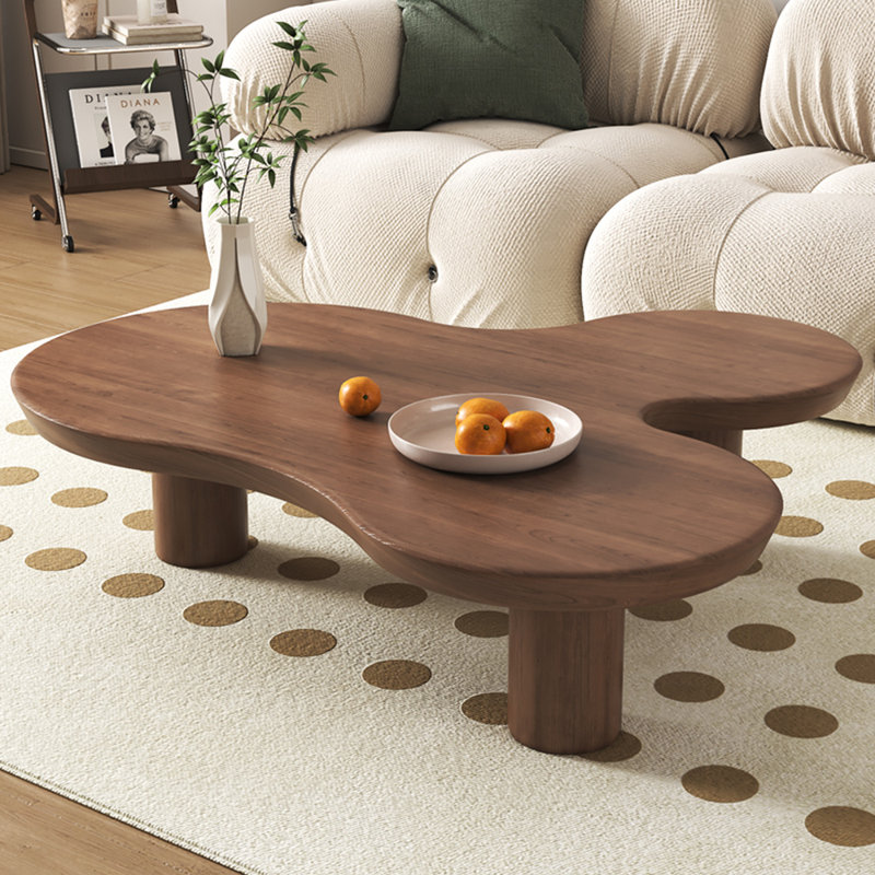 Solid wood retro multi-functional tea table, 15.75" H x 39.37" L x 35.43" W, Brown
