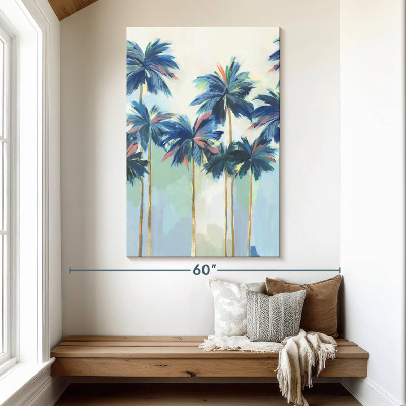 Harnek Sunset Teal Palms I, 51" H x 34" W