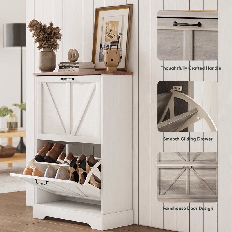 20 Pair Shoe Storage, White - 60cm W