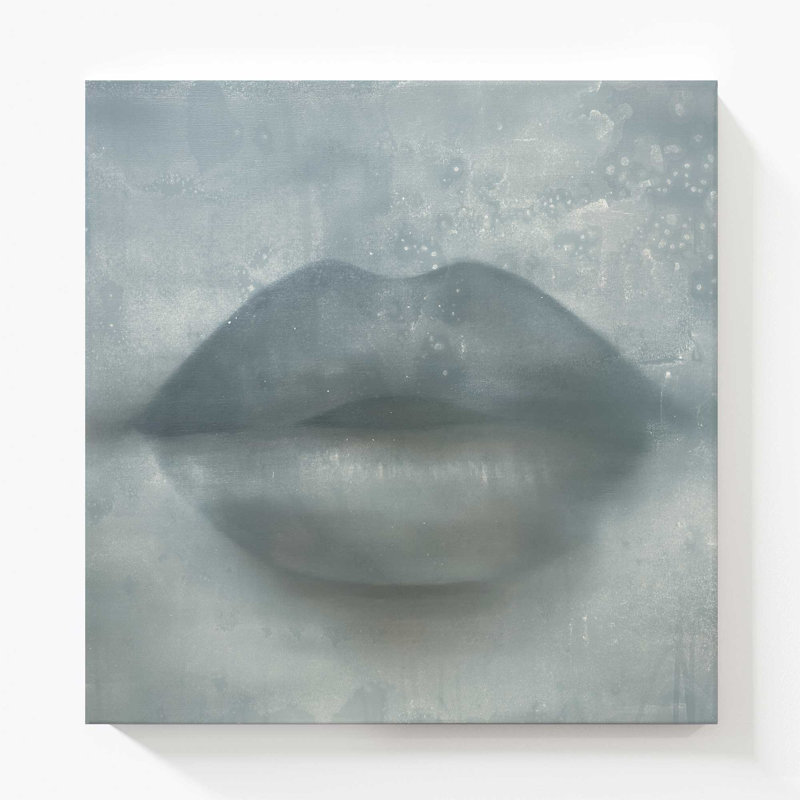 «Whispered Kiss Blue», grande impression sur toile, H 48 po x l 48 po