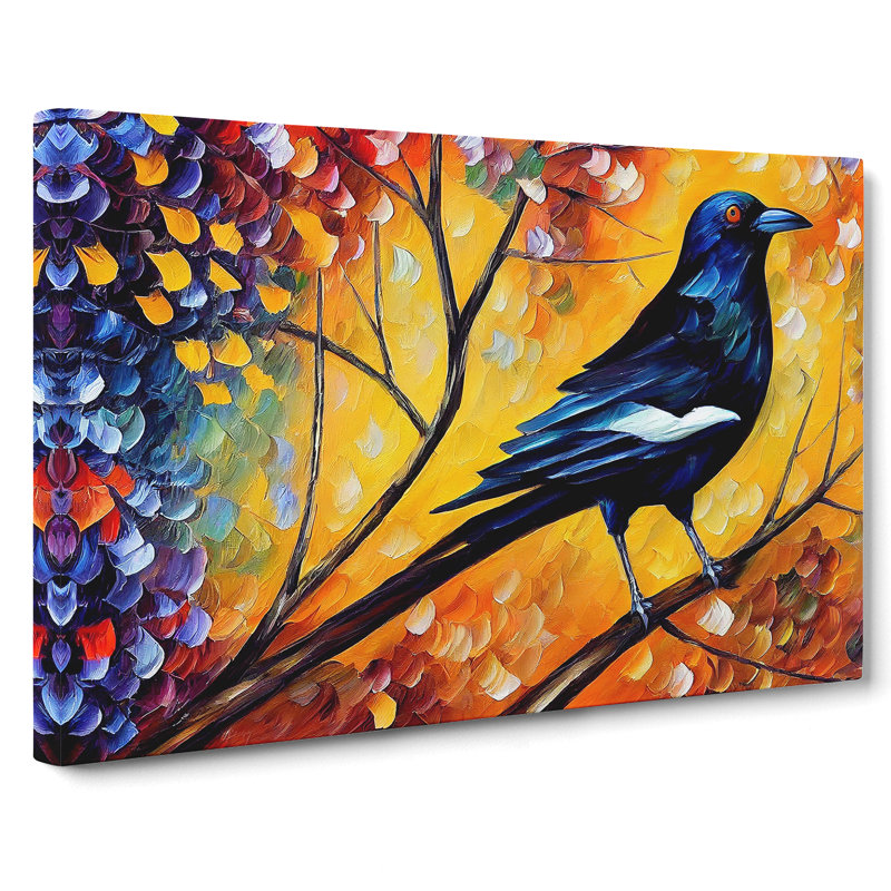 Magpie Bird Vol.1 Abstract - Wrapped Canvas Print, 35cm H x 50cm W x 3cm D