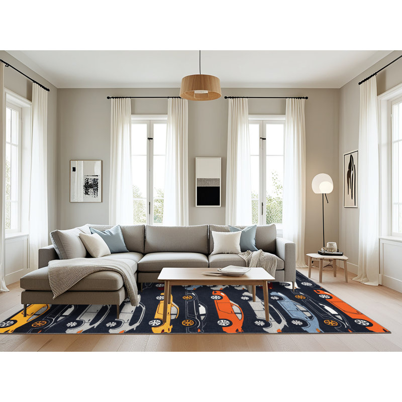 Tapis mauve lavable à la machine, Rectangulaire 8 pi x 10 pi
