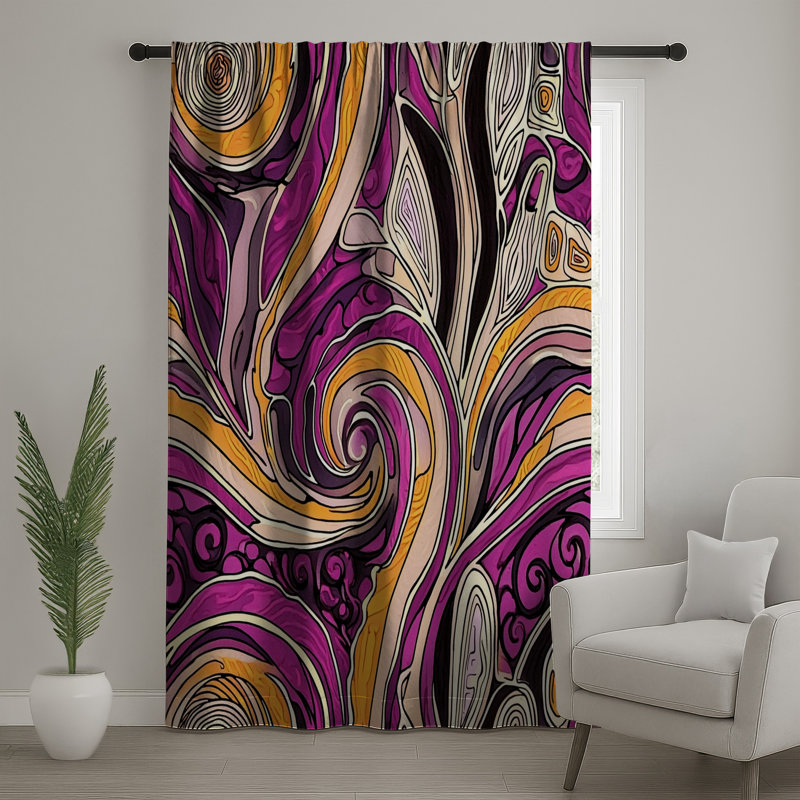 Rideaux abstraits, voilages et voilages abstraits - 1 panneau, 50 po x 92 po - 1 panneau, Transparent