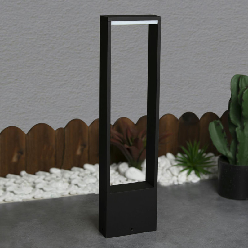 Éclairage de sentier extérieur à DEL avec éclairage de jardin carré de style européen moderne, Noir