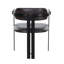 Fauteuil à dossier bas en cuir véritable noir Zeak