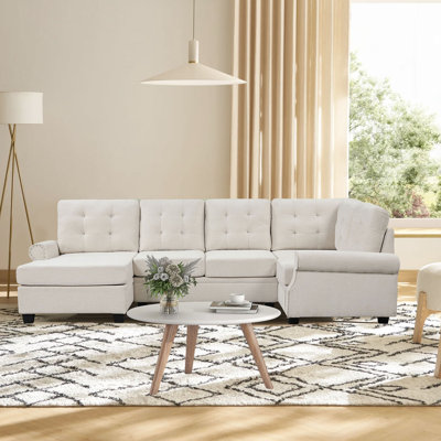 Upholstered U-Shaped Sectional Left Hand Facing