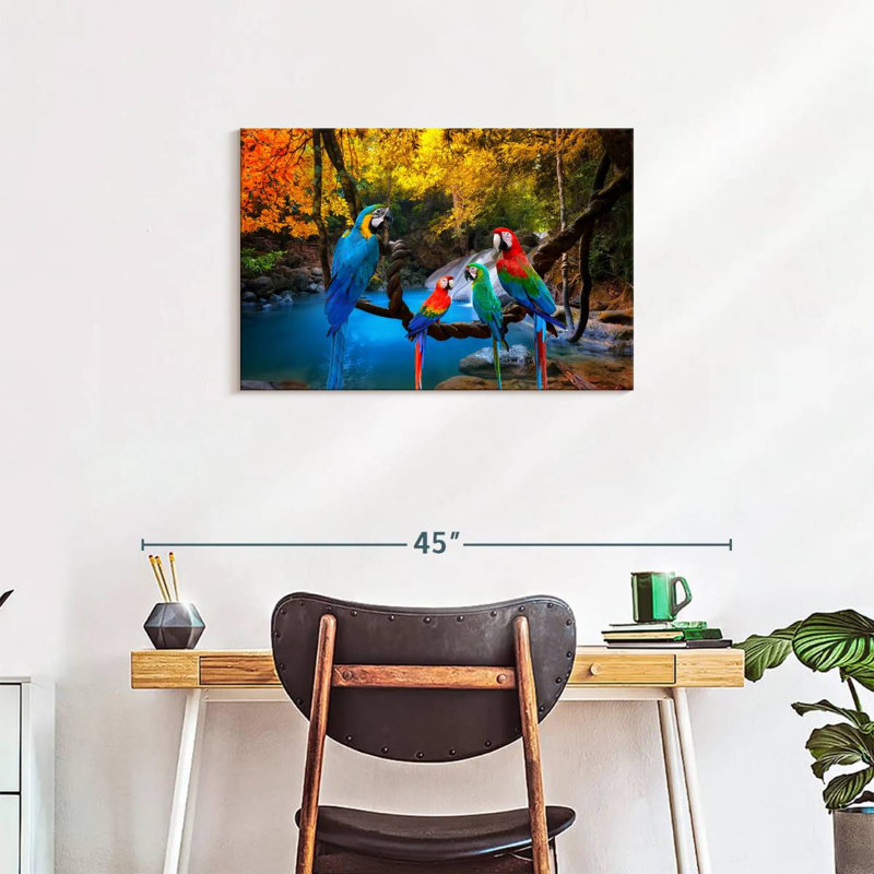 Brampt Safari Parrots, 20" H x 30" W