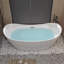 Baignoire autoportante 59 po en acrylique blanc brillant avec trop-plein chromé et bonde escamotable