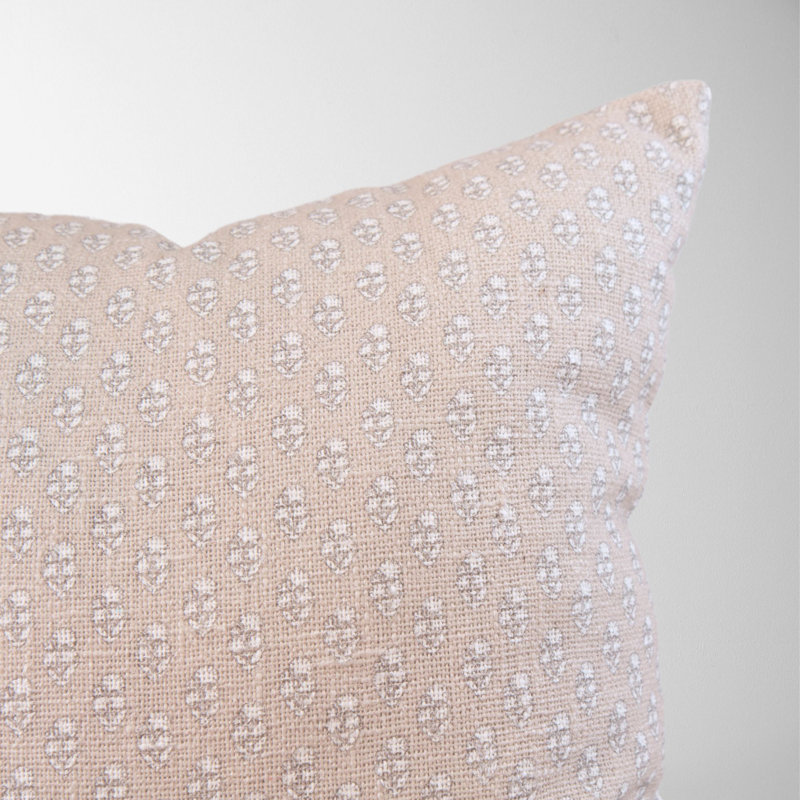 Cotton Throw Square Pillow Cover, Oyster Floral