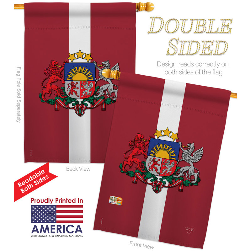 Drapeau de maison de Lettonie en polyester 2 faces 4 x 3 pi
