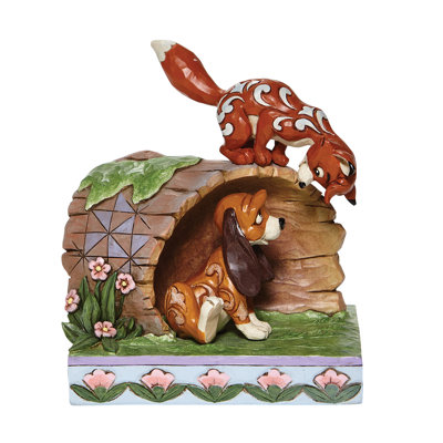 Disney Traditions by Jim Shore The Fox and The Hound on a Log Figurine 5.75 Inch