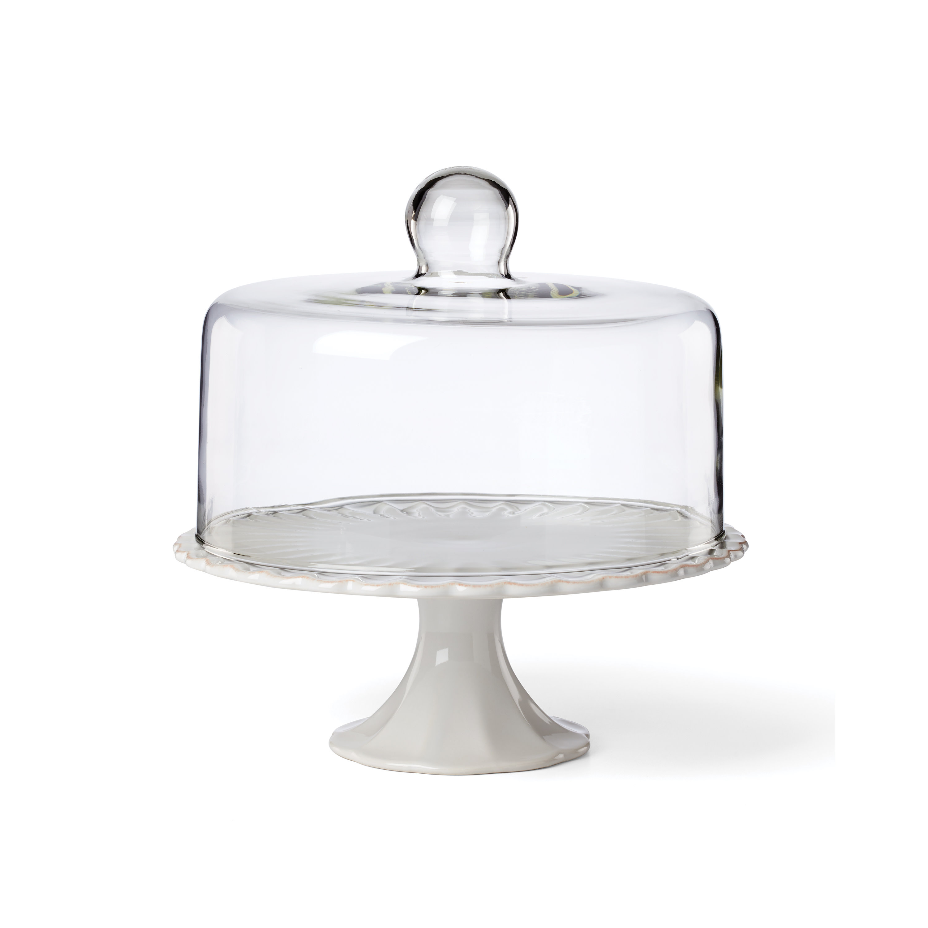 Lenox French Perle White Cake Plate With Dome | Wayfair