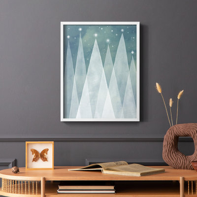 Mod Evergreens II Framed Print - Solid Wood