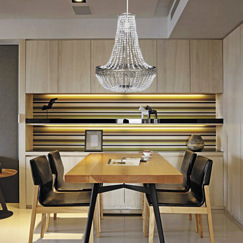 Crystal Pendant Light, 1-Light, Beaded Empire, 36.5 cm x 46 cm