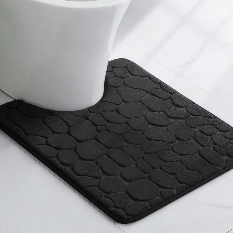 Mousse à mémoire de forme en microfibre Pebbles 3D 20 pi x 20 po, Noir