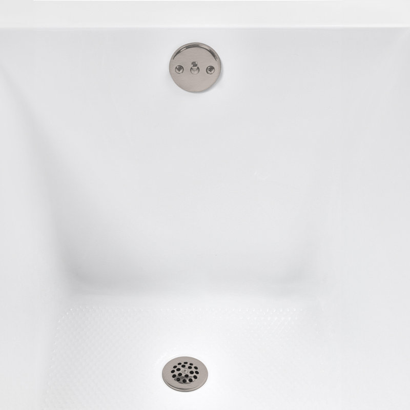 60'' x 32'' Acrylic Soaking Drop-In Bathtub, Drain Included, Brushed Nickel