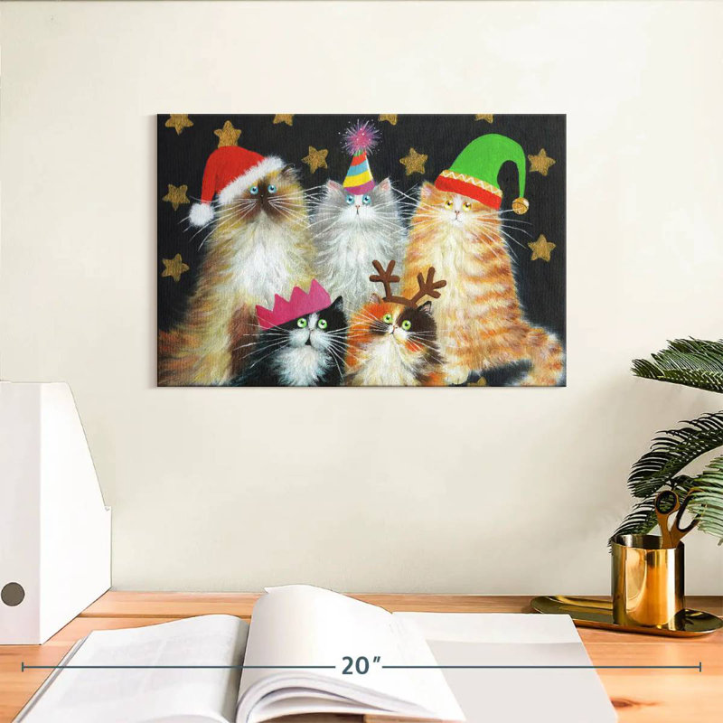 Chats de Noël, H 8 po x l 12 po