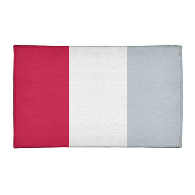 Tapis rouge rayé/argenté
