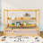Wood Canopy Montessori Floor Bed With Shelves And Guardrails-1107524672-1107524675