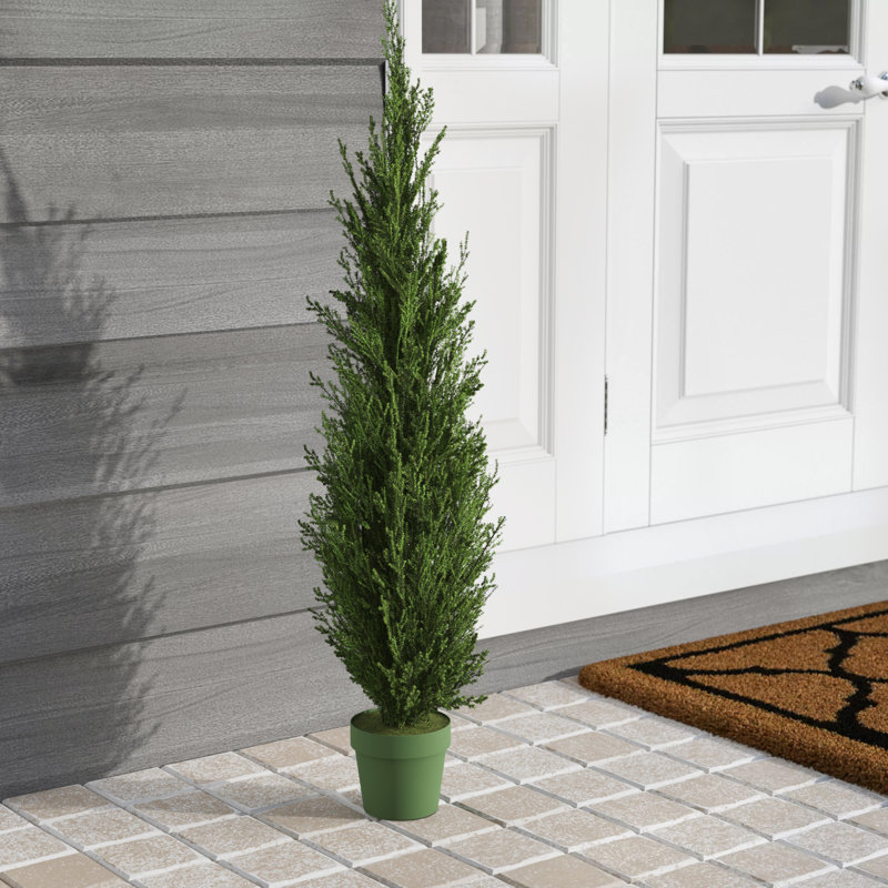 Faux cèdre 36 po dans un pot de chambre de bébé vert, H 36 po x l 10 po x P 10 po